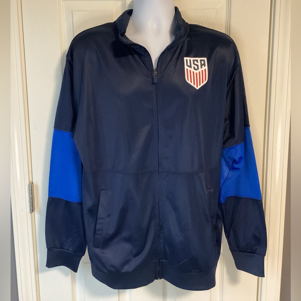 USA Soccer blue full zip track jacket -size large